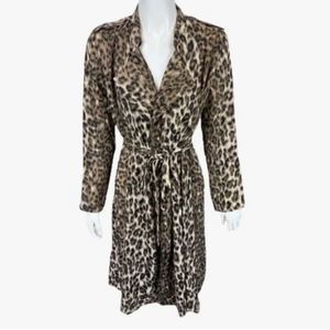 Laurie Felt Long Sleeves Leopard Dress Large NWT
